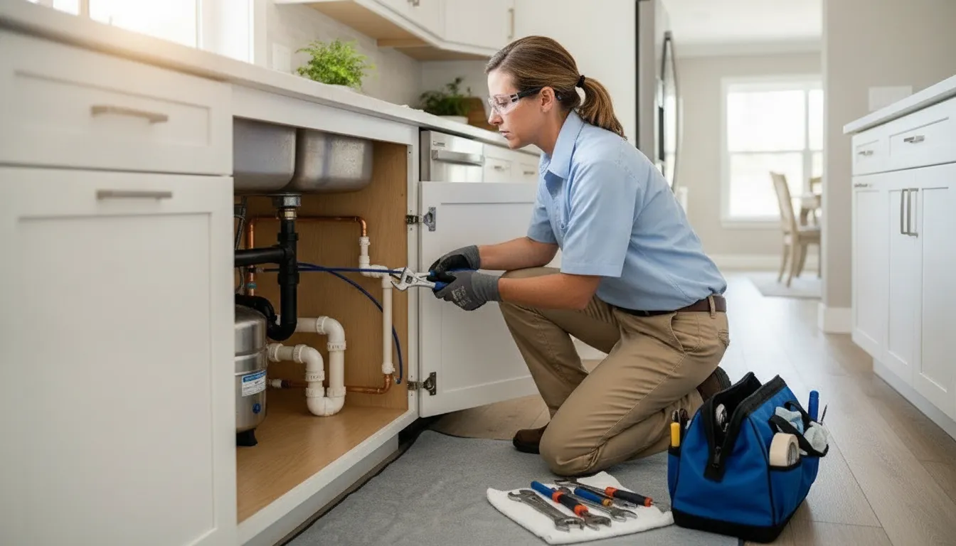 Fort Myers plumber inspecting residential water supply piping